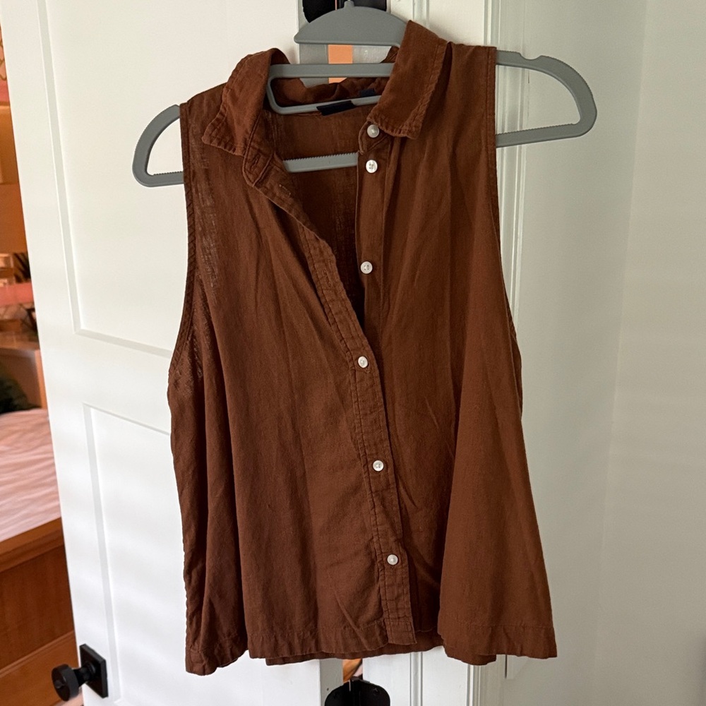 GAP Brown Sleeveless Collared Top - image 1